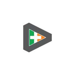 triangle geometric plus medical logo vector