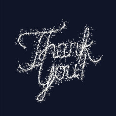 Sparkler Thank You Card on Isolated Background. Sparkling Low Poly Vector 3D Rendering