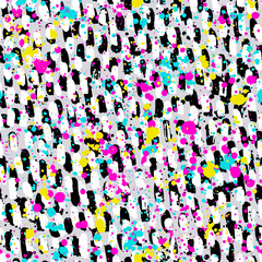 Abstract hand drawn seamless pattern, brush strokes texture