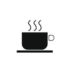 coffee cup icon vector with simple lines