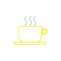 coffee cup icon vector with simple lines