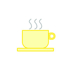 coffee cup icon vector with simple lines