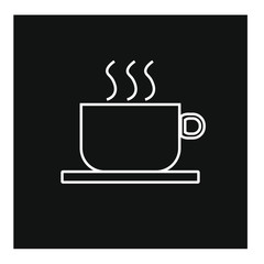 coffee cup icon vector with simple lines