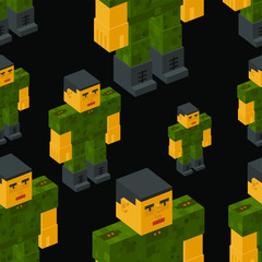 Cubik people with seamless people