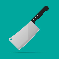 Butcher knife,meat cleaver knife vector illustration.