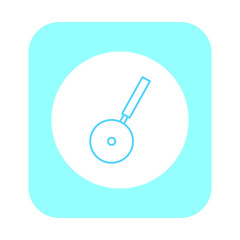 Pizza cutter icon vector with simple lines