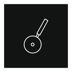 Pizza cutter icon vector with simple lines