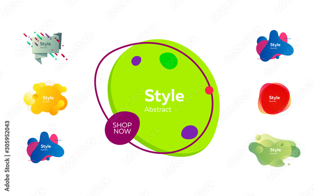 Poster colorful creative frames. dynamical colored forms and line. gradient banners with flowing liquid sha