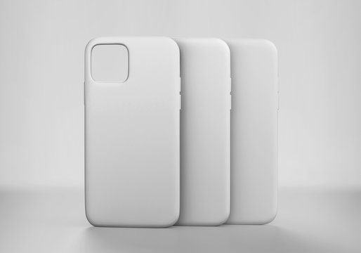 IPhone 11 Pro Case/Cover Mockup, 3d Rendered On Light Gray Background