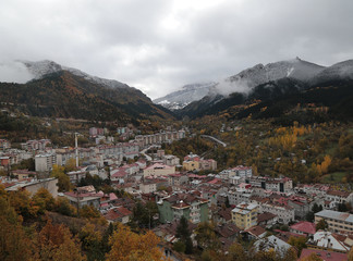 Fototapeta premium Autumn scene in the vilage.Savsat/Artvin/Turkey