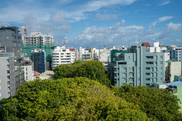 Cityscape view of Male, the capital city of the Maldives