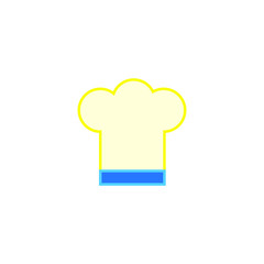 vector chef hat icon formed with simple lines