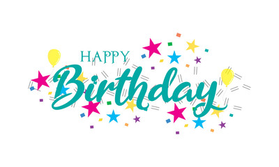 Fototapeta na wymiar Happy Birthday text with typographic style vector design. can be used for greeting cards. Birthday card. birthday invitation card