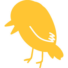 Yellow little chick hand drawn flat vector illustration