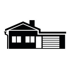 House. Building. icon Black vector