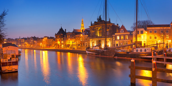 City of Haarlem, The Netherlands at night