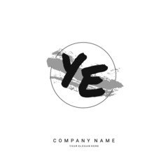 YE initial letter circle brush template logo