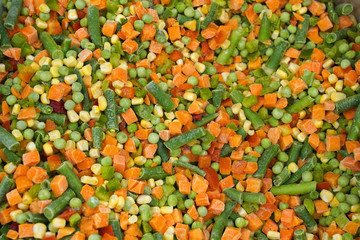  background of assorted frozen vegetables   