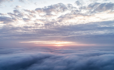 Fototapeta na wymiar Cloud. Flying over the clouds. Photo taken from a drone.
