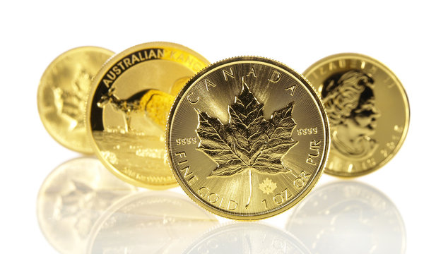 Gold Coins Panorama - White Background