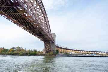 Hell Gate Bridge connecting Astoria Queens New York to Wards and Randall's Island