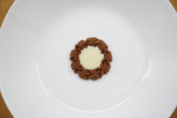piece of butter cookies on white dish