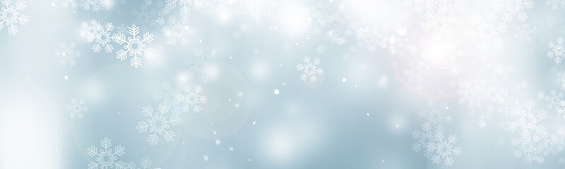 white bokeh blur background / Circle light on blue background / abstract light background