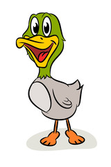 Funny cartoon duck