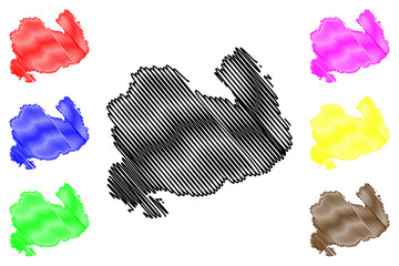 Southern Savonia Region (Republic of Finland) map vector illustration, scribble sketch South Savo map