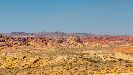 Panoramic view over Valley of Fire State Park, Nevada