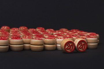 The original Christmas card from the game Lotto. 2020 figures on black paper background.