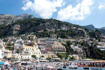 Seacoast of the Amalfi Coast in summer