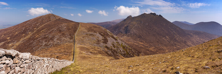 The Mourne Wall in the Mourne Mountains in Northern Ireland