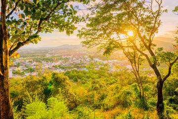 Khao Rang Viewpoint of Phuket city in sunset, Phuket province, Thailand