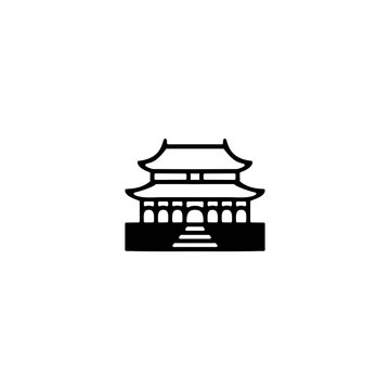 simple china building vector logo