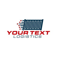 simple logistic and cargo ship vector logo