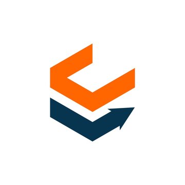 simple typography cl arrow vector logo