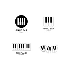 Piano Logo Design Template. Vector Illustration