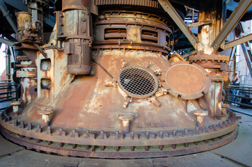 Industrial surroundings at sunset and night