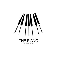 Piano Logo Design Template. Vector Illustration