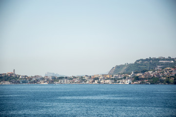 Fototapeta na wymiar Gulf of Naples seacoast in summer