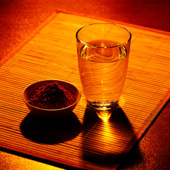 Solar spice a turmeric with water. Fragrant spice with vitamins.