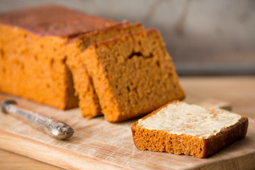 Traditional Dutch spice bread or 'ontbijtkoek' with butter - 305972290