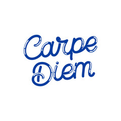 Hand drawn lettering card. The inscription: Carpe diem. Perfect design for greeting cards, posters, T-shirts, banners, print invitations. Monoline style.