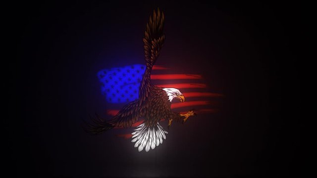 The national symbol of USA. Flag and Eagle.