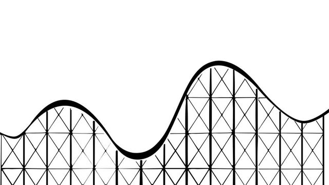 Roller coaster motion animation on a white background