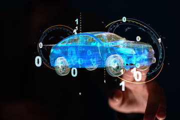 digital car technology smart in virtuel room