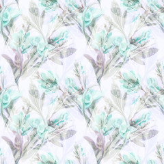 Floral Seamless Pattern. Watercolor Background. Hand Painted Illustration.