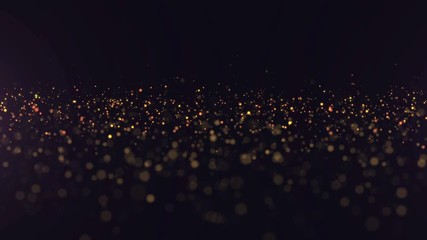 Gold Particles Background. Dust Golden Particles. Loop