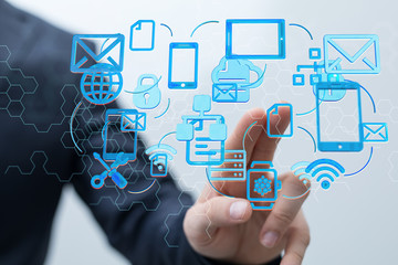 Concept of Network, internet communication, Big Data.